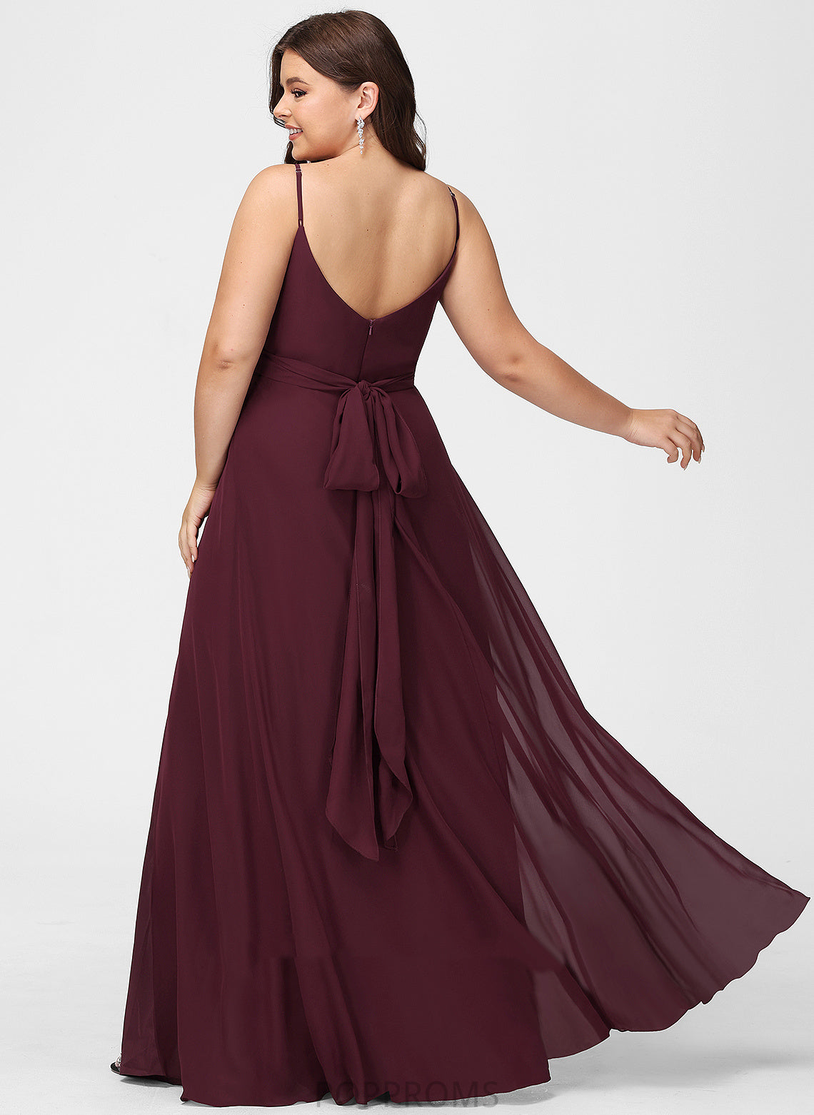 Ruffle Embellishment Neckline Floor-Length V-neck Length A-Line Fabric Silhouette SplitFront Jaden Off The Shoulder Bridesmaid Dresses