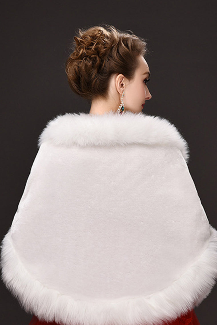 Pretty White Faux Fur Wedding Wrap