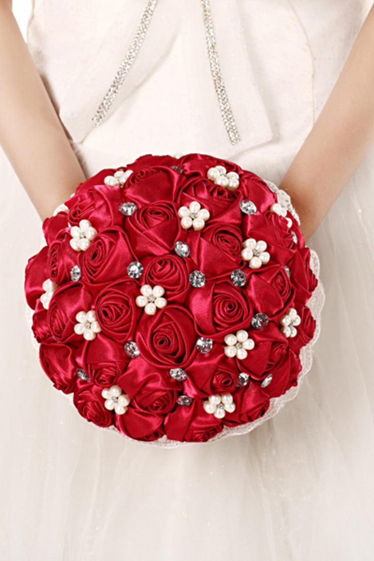 Rhinestone Round Roses Bouquets Wedding Flowers (26*22cm)