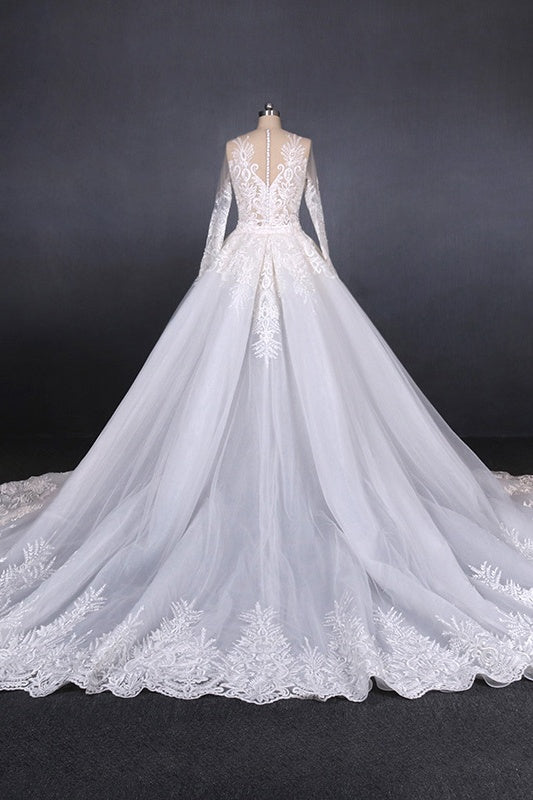 Elegant Long Sleeves Lace Wedding Dresses Beautiful Bridal Dresses