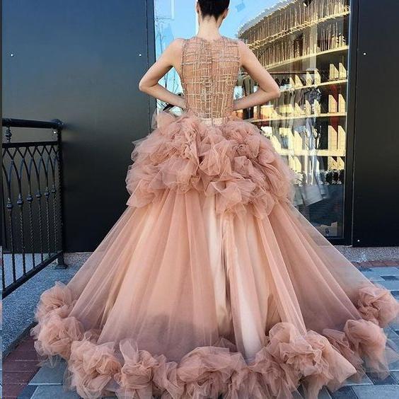 Chic Charming Zipper Back Long Ball Gown Princess Prom Dresses Evening Dresses