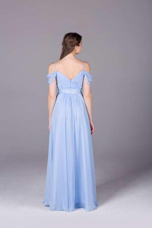 2024 Bridesmaid Dresses Spaghetti Straps Chiffon With Ruffles Floor Length