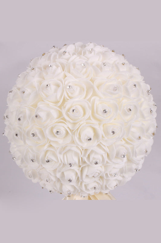 Beautiful Round Foam/Ribbon Bridal Bouquets