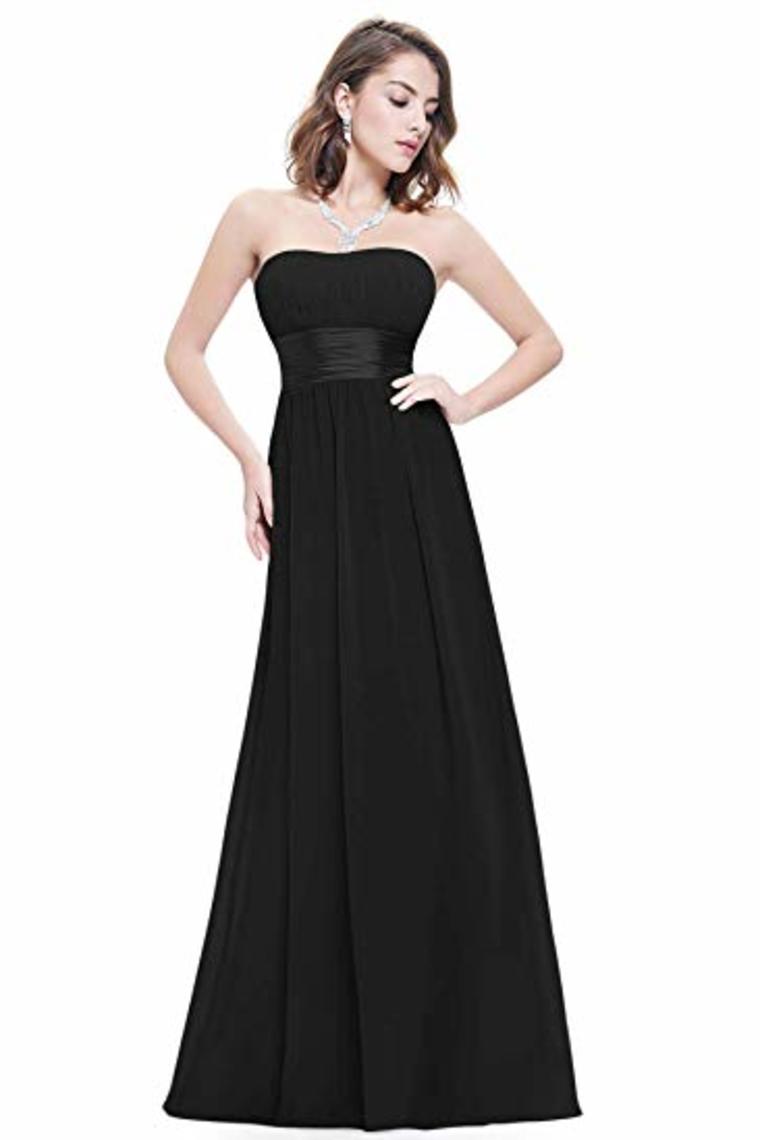 Chiffon Sweetheart Neck A Line Sleeveless Wedding Bridesmaid Long Evening  Festive Party Dress