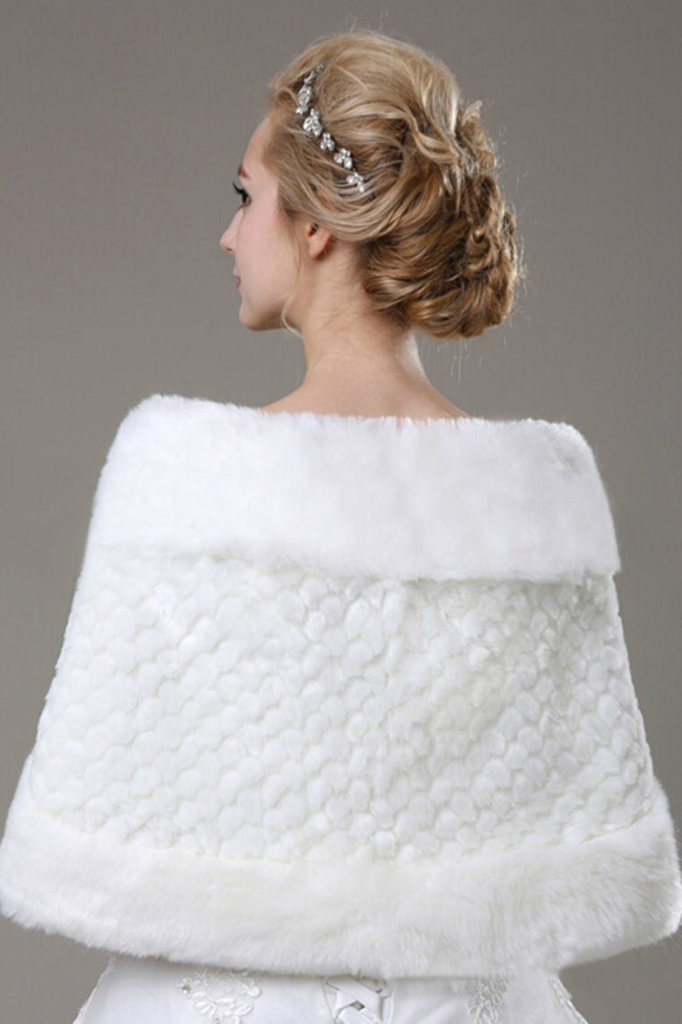 Concise Faux Fur Wedding Wrap