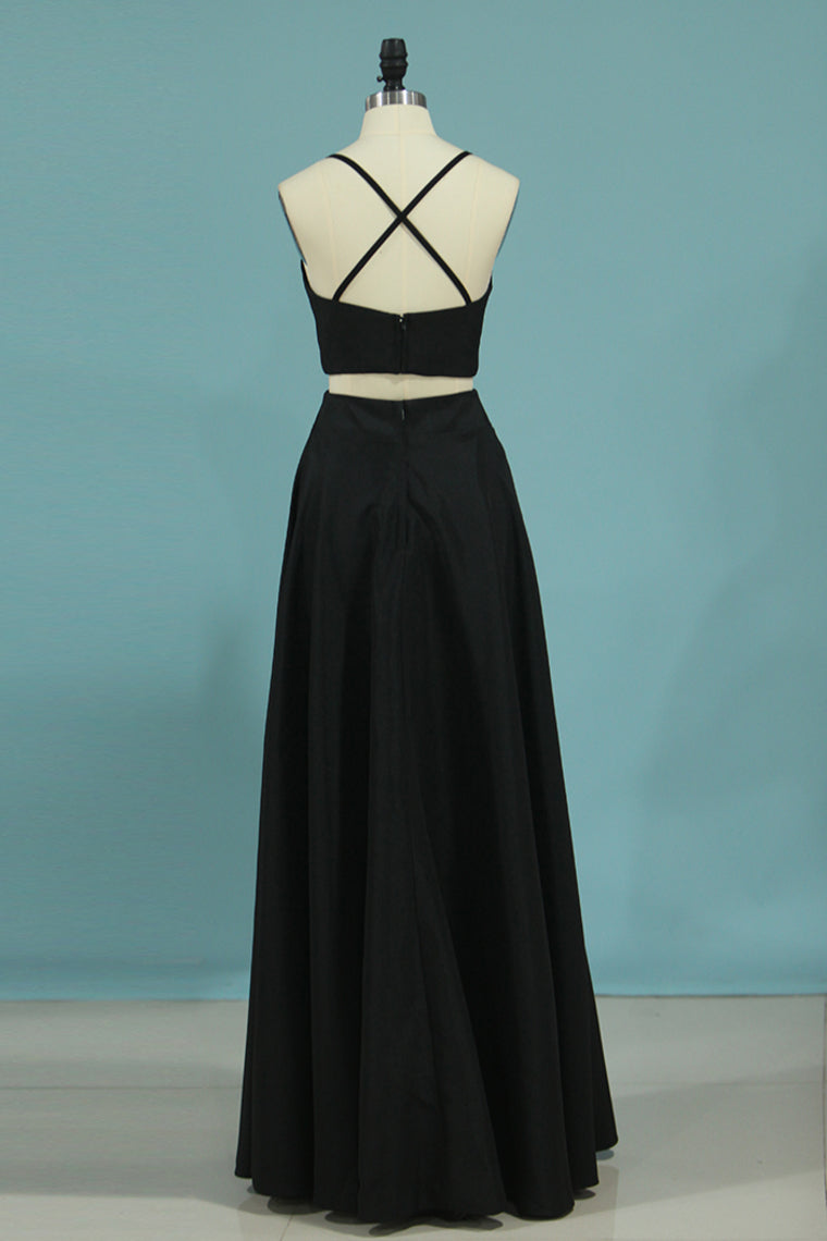 2024 Two-Piece Spaghetti Straps Evening Dresses A Line With Slit