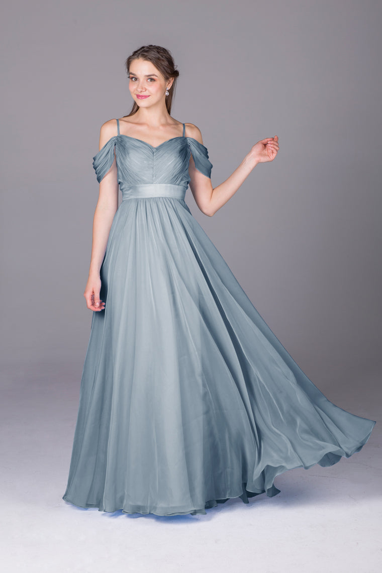 2024 Bridesmaid Dresses Spaghetti Straps Chiffon With Ruffles Floor Length