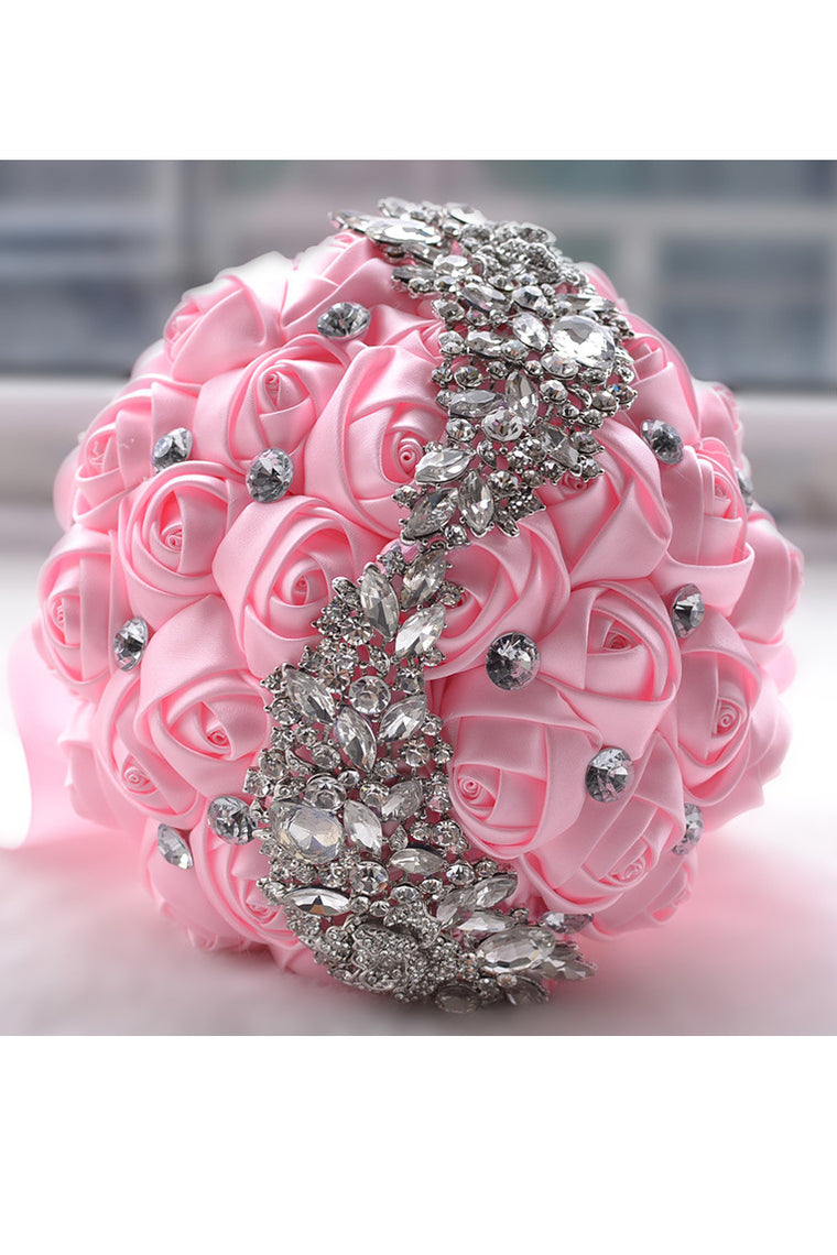 Rose Round Satin Bridal Bouquets