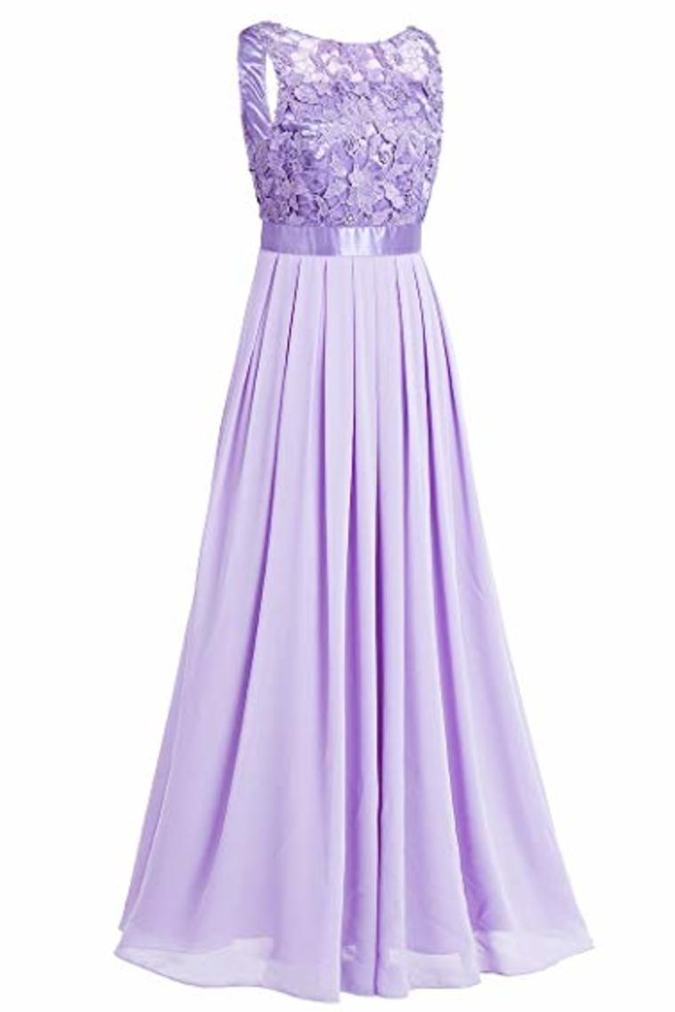 Wedding Bridesmaid Dress Chiffon Elegant Floor Length A Line