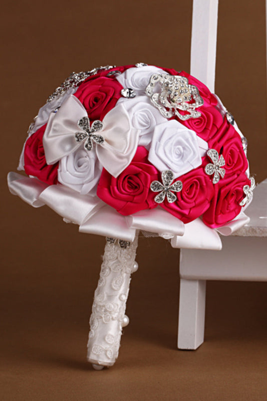 Wedding Flowers Round Roses Bouquets Simulation Flowers (26*20cm)