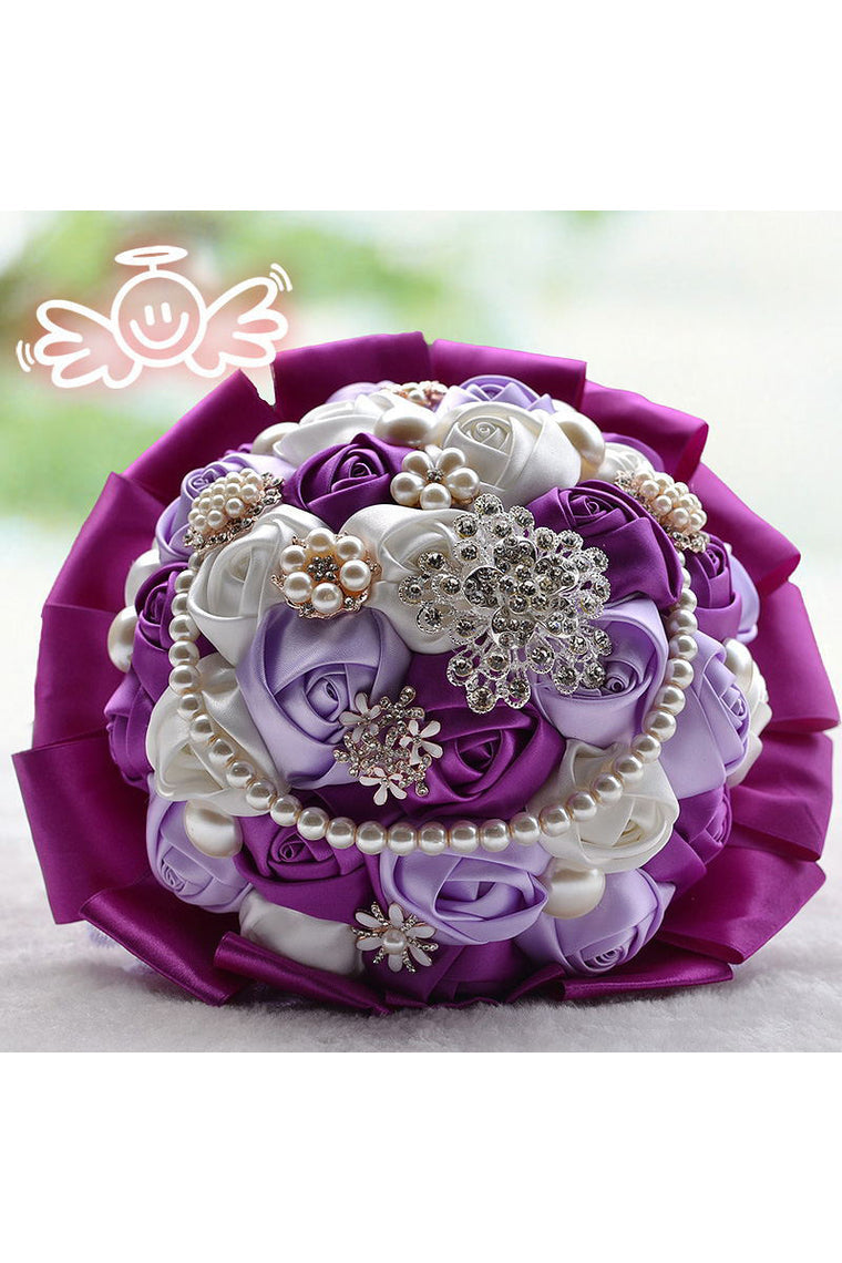 Fascinating Round Satin Bridal Bouquets