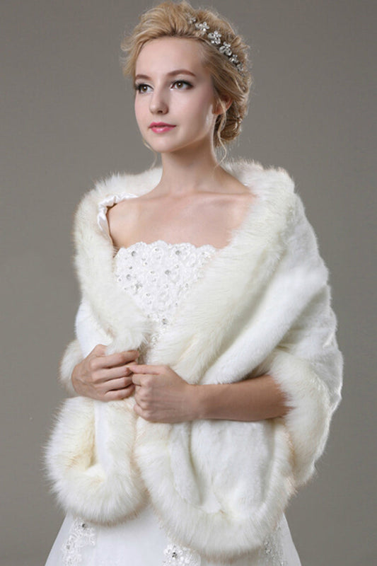 Graceful Faux Fur Wedding Wrap