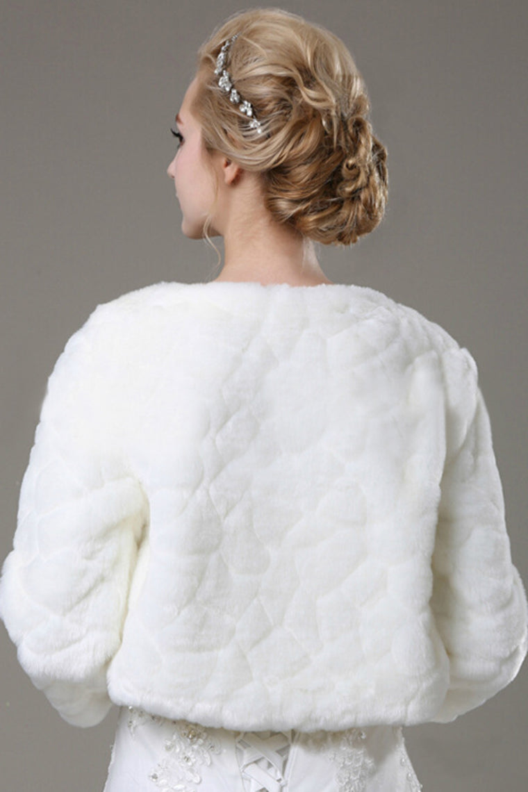 3/4 Length Sleeve Faux Fur Wedding Wrap