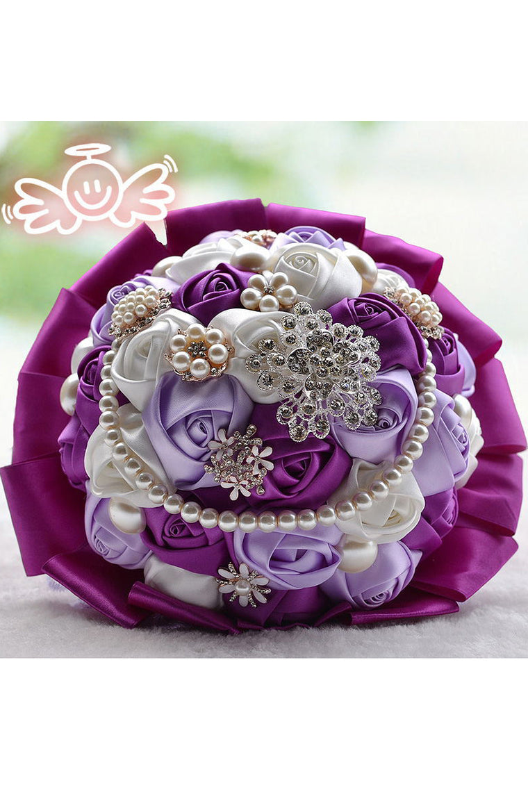 Noble Round Satin Bridal Bouquets With Pearl