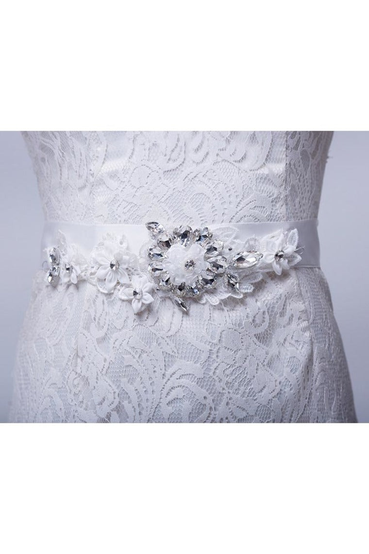 Attractive Satin Wedding/Evening Ribbon Sash With Handmade Flowers