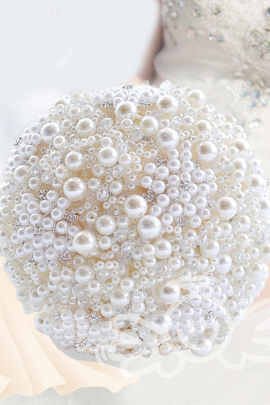 Luxurious And Romantic Round Satin/Pearl Bridal Bouquets