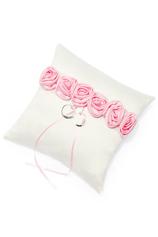 Lovely Rose Ring Pillow In Satin