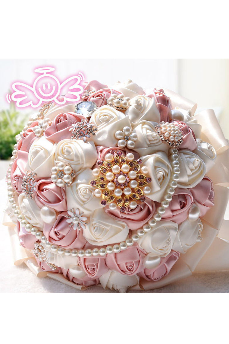 Elegant Round Satin Bridal Bouquets