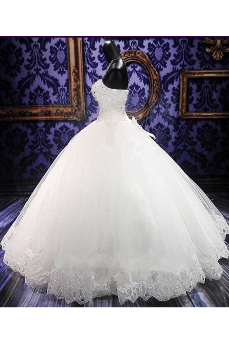 Ball Gown Sweetheart Tulle Wedding Dresses Strapless Wedding Gowns