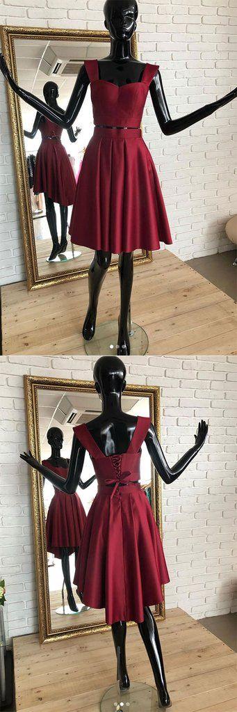 Burgundy Short Dress Burgundy Two Pieces Marely Homecoming Dresses CD1027