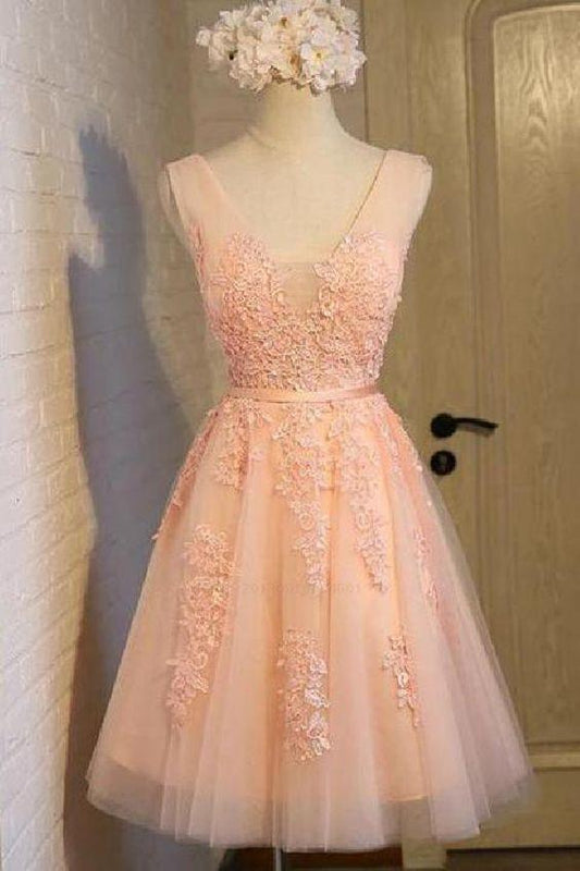 Homecoming Dresses Lace Amy V-Neck Vintage CD10326