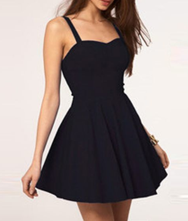 Simple A-Line Spaghetti Kayla Cocktail Homecoming Dresses Straps Backless Black Short Sexy Dress CD1102