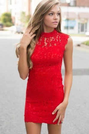 Red Short Tight Short Dresses Open Back Bodycon Short Party Eden Homecoming Dresses Lace Dresses XXA1137