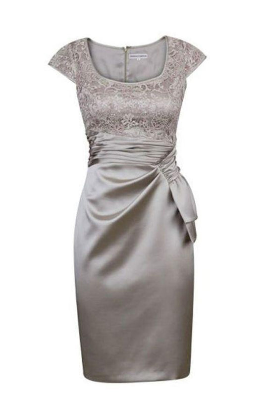 Elegant Homecoming Dresses Addison Short Silver Cap Sleeves Mother Of The Bride Dress CD11697