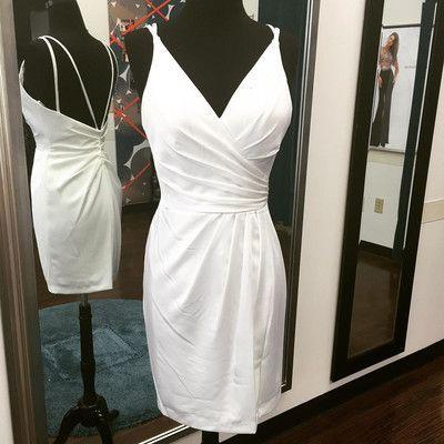 Straps Short White Dress Homecoming Dresses Cocktail Perla CD11934