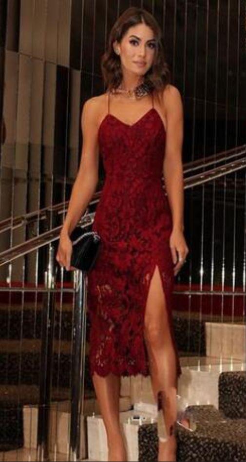 Sexy Homecoming Dresses Brooklynn Lace Burgundy CD1197