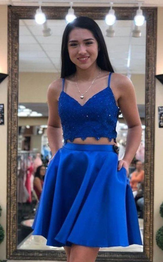 Royal Blue Two Pieces Homecoming Dresses Samara Short CD13238