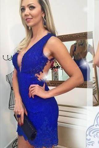 Homecoming Dresses Lace Mayra Royal Blue CD14045