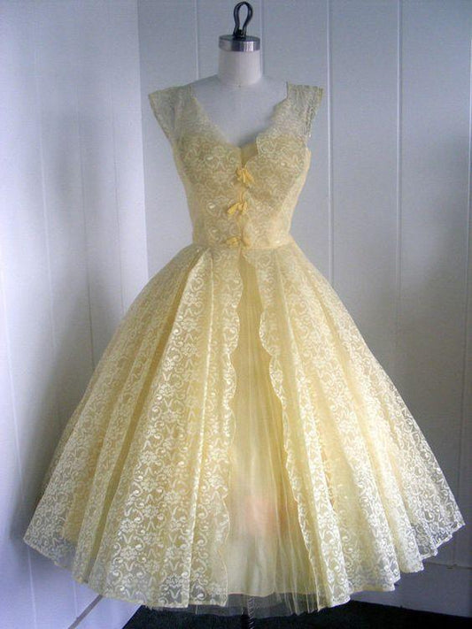 Homecoming Dresses Lace Cocktail Karissa 1950S Vintage Ball Gown V Neck Mini Short Dress