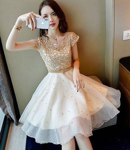 Cute Tulle Women Fashion Lace Haley Homecoming Dresses Dress Party Dress XXA1610