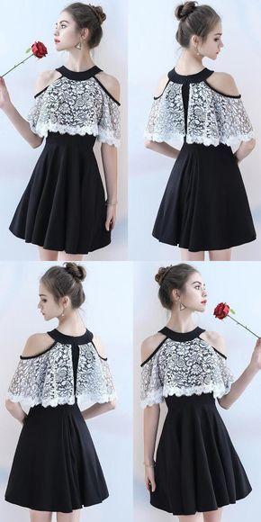 A-Line Chiffon Lace Alisa Homecoming Dresses Knee-Length CD176