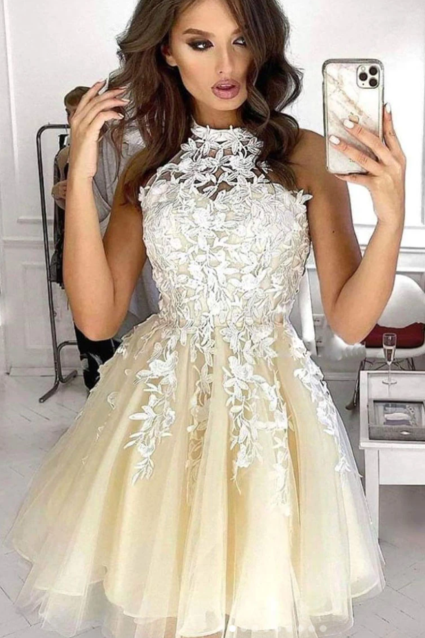 Lucy Cocktail Lace Homecoming Dresses Dress Evening Gown CD17843