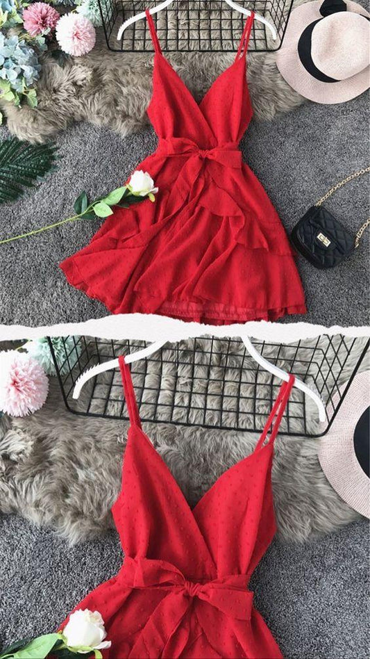 Felicity Homecoming Dresses RED COCKTAIL DRESS CD18005