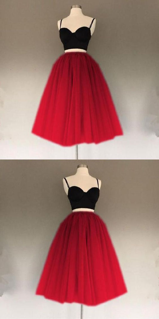 Custom Made Splendid Short Two Piece Short Tulle Gowns Amina Homecoming Dresses A Line CD1868