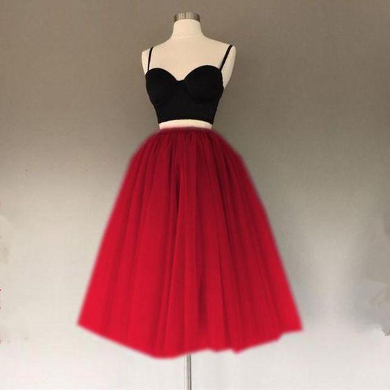 Custom Made Splendid Short Two Piece Short Tulle Gowns Amina Homecoming Dresses A Line CD1868