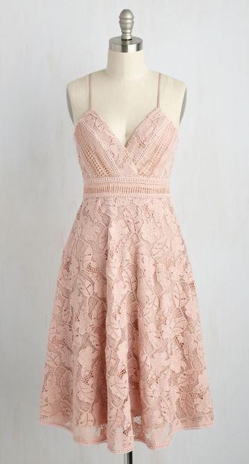 A-Line Spaghetti Straps Knee-Length Homecoming Dresses Elsie Pink Lace Sleeveless XXA1974