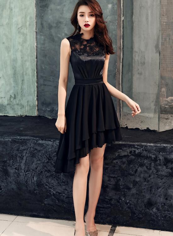 Chic High Low And Lace Satin Chiffon Homecoming Dresses Payton Party Dress High Low XXA20821