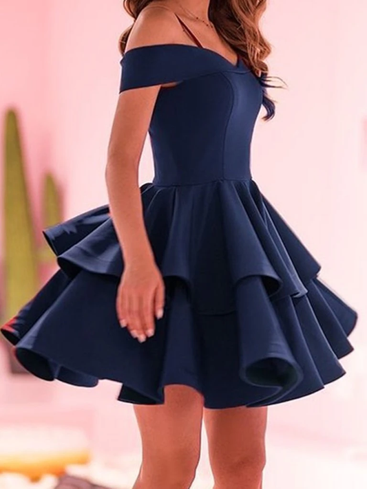 Off The Lorena Homecoming Dresses Shoulder Navy Blue/Red Navy Blue/Red Formal Evening Dresses XXA21860