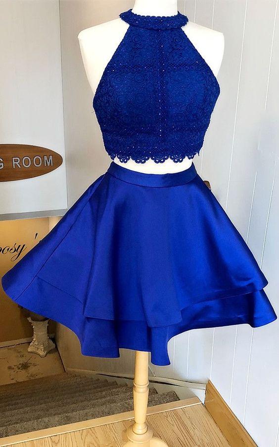 Two Piece Jane Homecoming Dresses Royal Blue CD22148