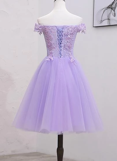 Light Purple And Homecoming Dresses Thalia Lace Tulle Off The Shoulder Short Party Dress XXA2250