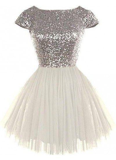 Sequin Short Julia Homecoming Dresses Sleeves A-Line Cute Short Junior 2024 Cheap Sparkle XXA2254