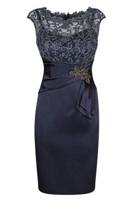 Short Sheath Navy Mother Lace Nicky Homecoming Dresses Of Bride Dress With Beading XXA22844