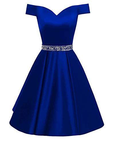 Backless Beaded Dress Cocktail Marlie Royal Blue Homecoming Dresses A Line Satin XXA23327