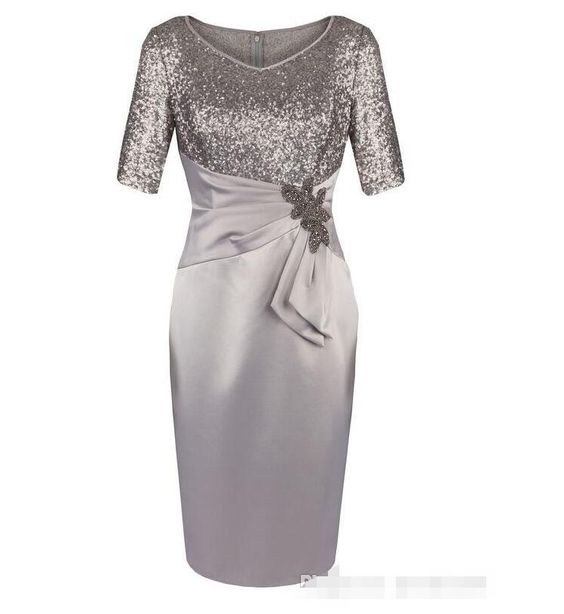 V Neck Sheath Mother Of Nina Homecoming Dresses The Bride Dresses With Sequins CD23433