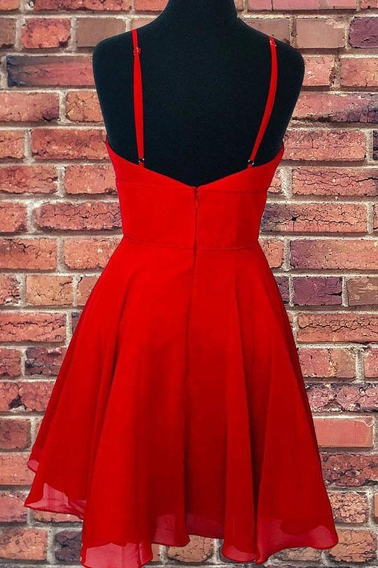 Backless Lucille Homecoming Dresses Red Short Red Formal Evening Dress CD23875