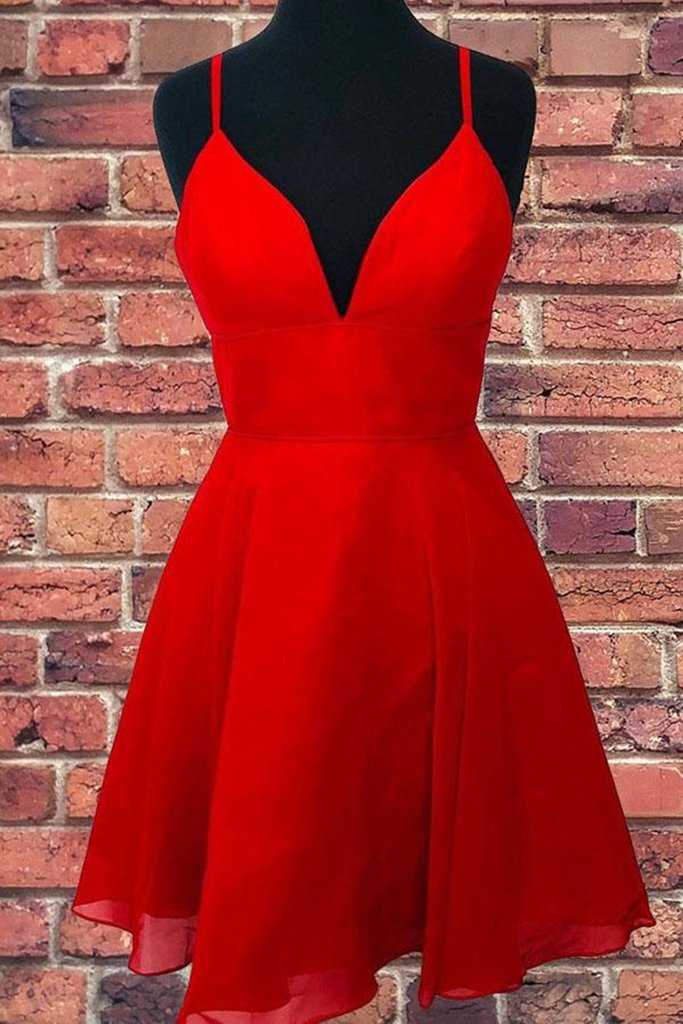 Backless Lucille Homecoming Dresses Red Short Red Formal Evening Dress CD23875